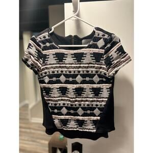 Anthropologie Sunday in Brooklyn Tapestry Embroidered Short Sleeve Top